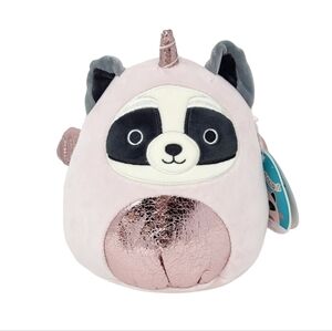SQUISHMALLOWS Rocky Raccoon in unicorn costume plush NWT